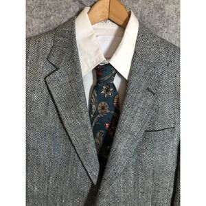 Jos. A. Bank Blazer Mens 40 Long Gray Silk Herringbone Tweed Sport Coat Jacket